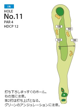 福岡国際カントリークラブ 七又IN11番ホール コース図