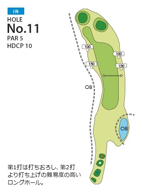 福岡国際カントリークラブ 中山IN11番ホール コース図