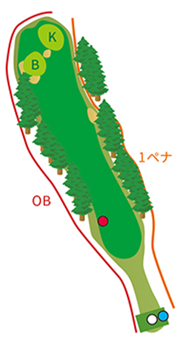 川崎国際生田緑地ゴルフ場 IN14番ホール コース図