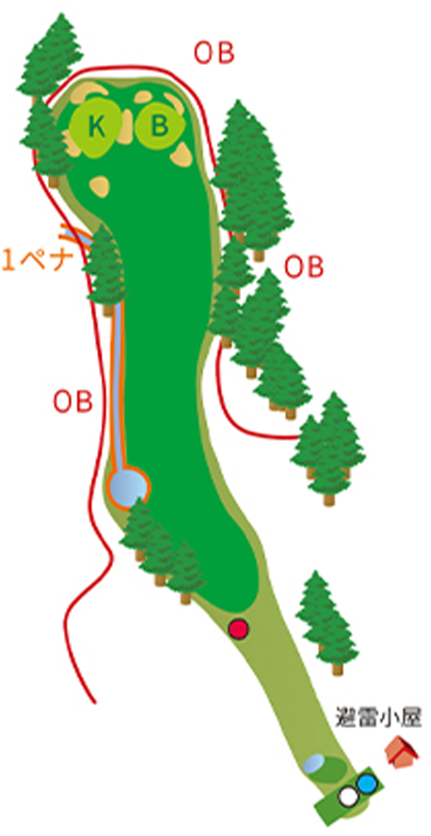 川崎国際生田緑地ゴルフ場 IN17番ホール コース図