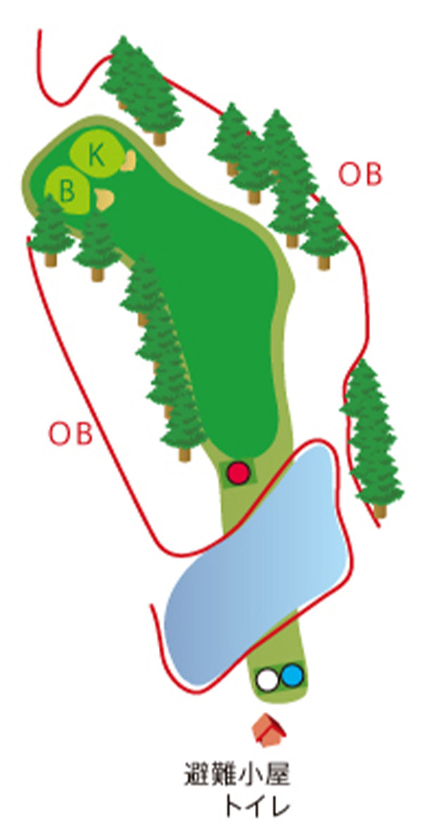 川崎国際生田緑地ゴルフ場 IN18番ホール コース図