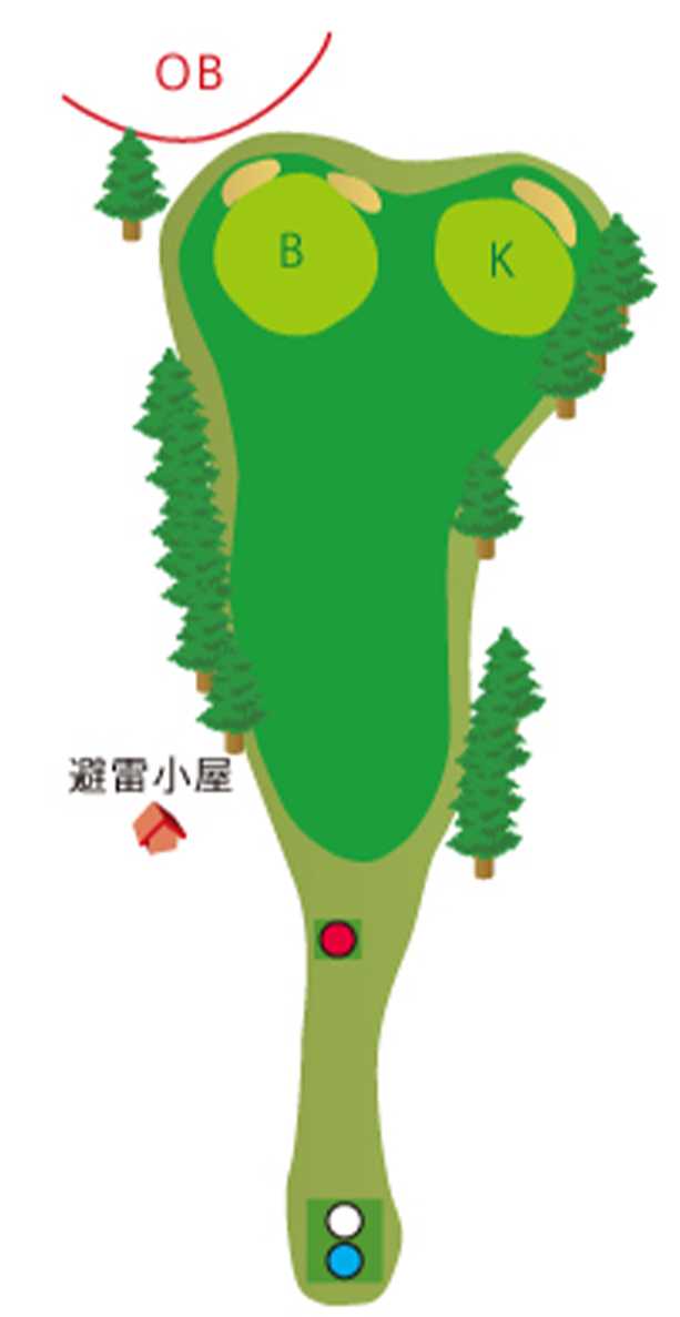 川崎国際生田緑地ゴルフ場 OUT3番ホール コース図