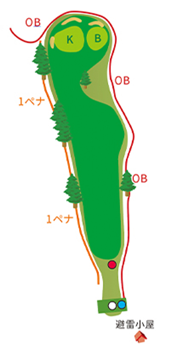 川崎国際生田緑地ゴルフ場 OUT4番ホール コース図