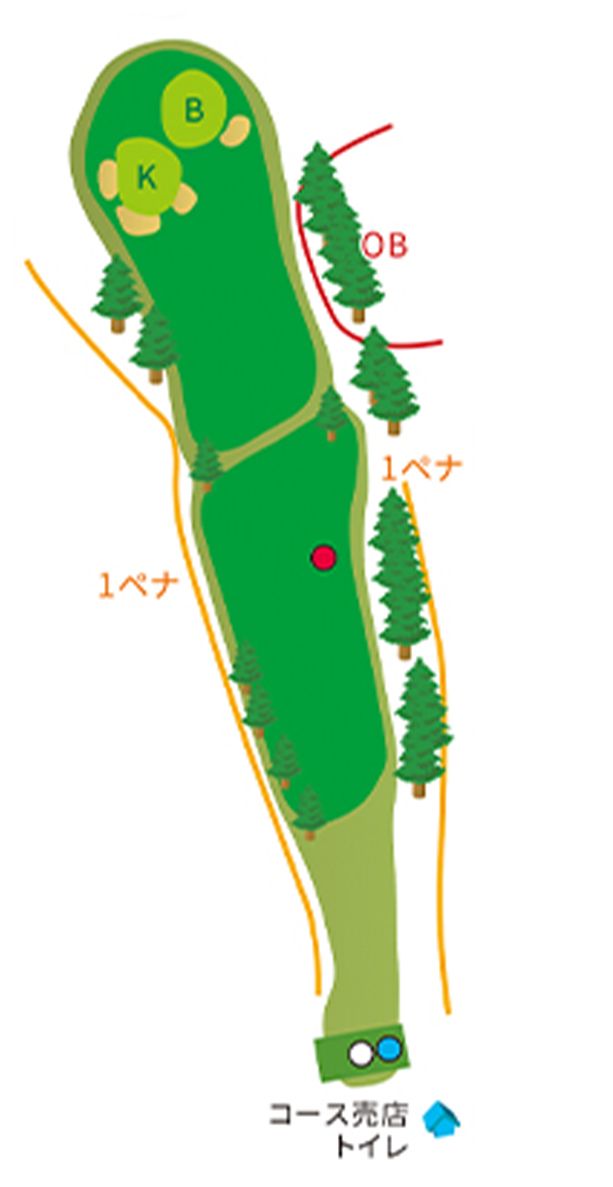 川崎国際生田緑地ゴルフ場 OUT5番ホール コース図