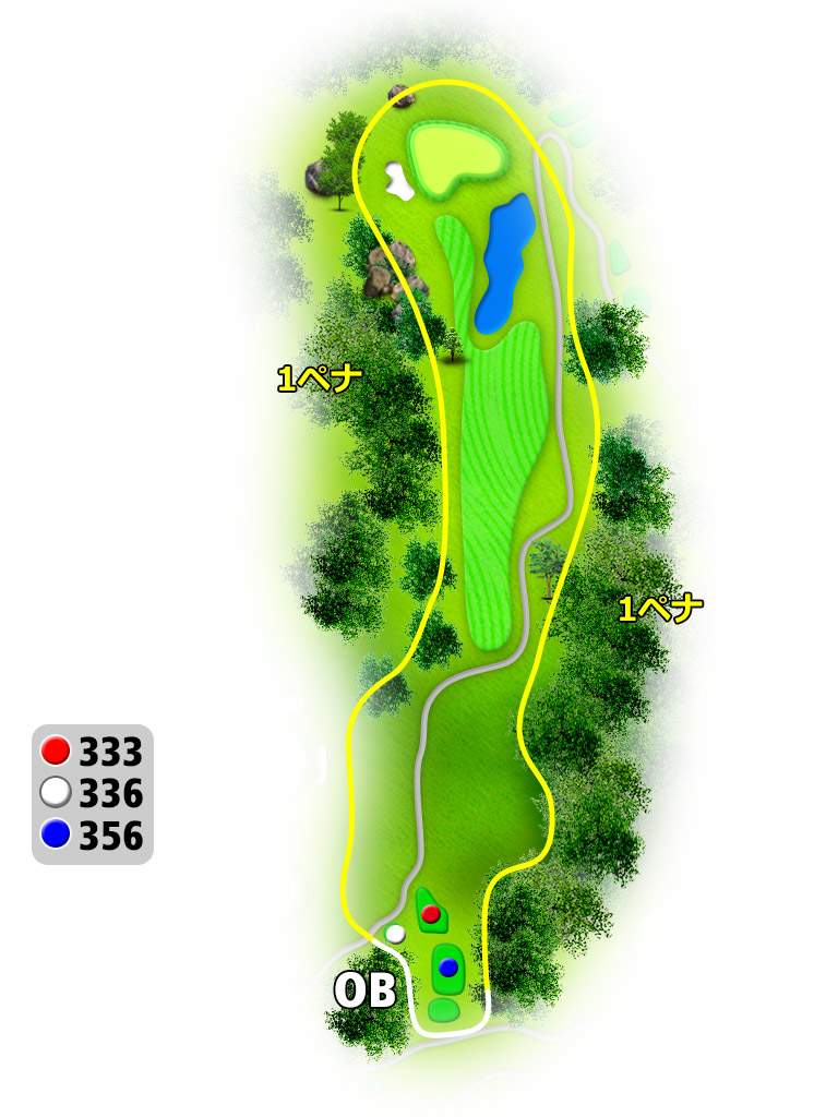 レイクフォレストリゾート バードスプリングコース 楠コース4番ホール コース図