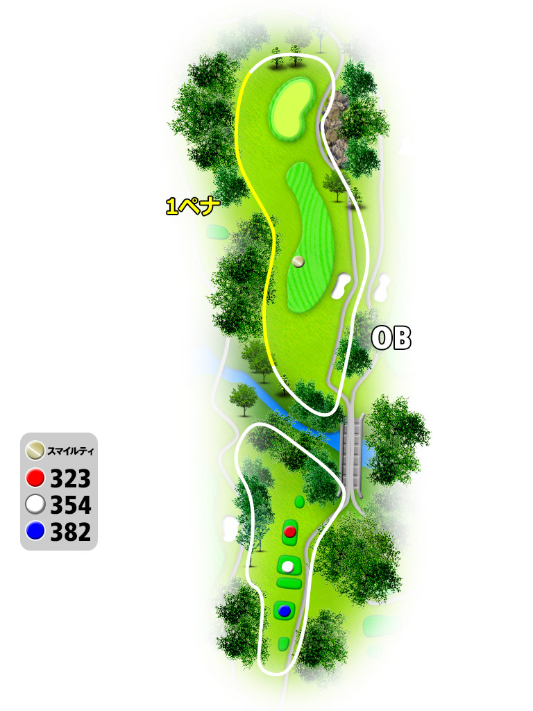 レイクフォレストリゾート バードスプリングコース 松コース6番ホール コース図