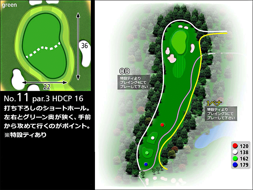 ローモンドカントリー倶楽部 IN11番ホール コース図
