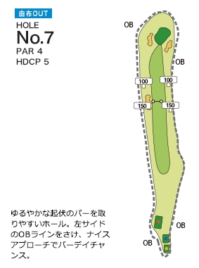 別府ゴルフ倶楽部 由布OUT7番ホール コース図