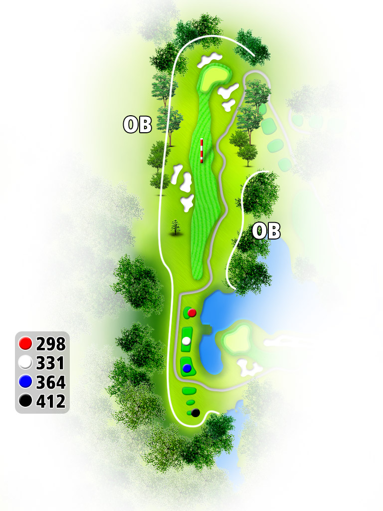 フォレスト芸濃ゴルフクラブ IN13番ホール コース図