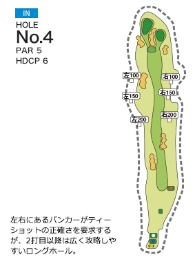 琴平カントリー倶楽部 IN4番ホール コース図