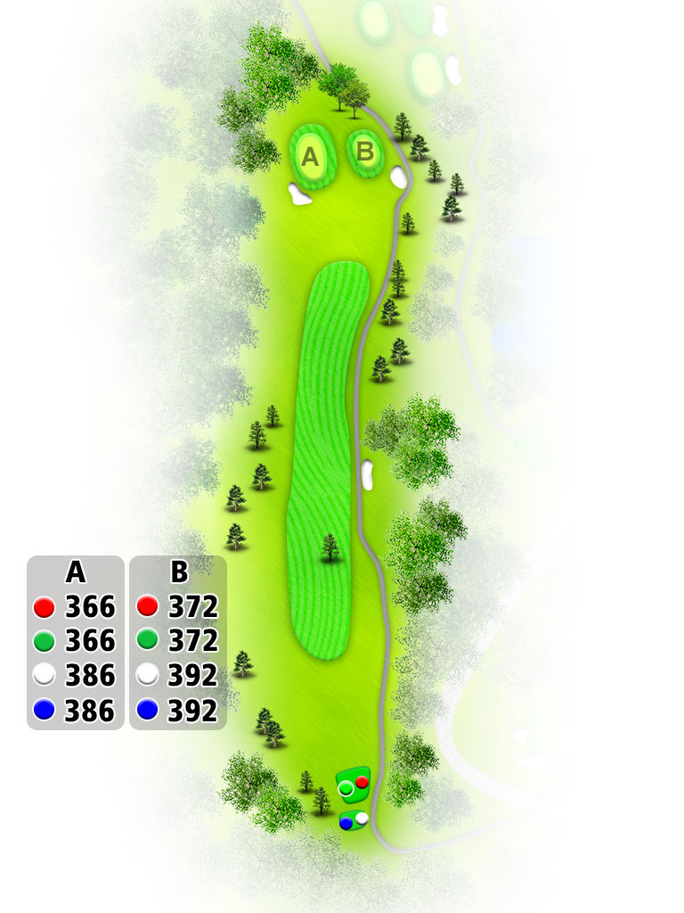 広島安佐ゴルフクラブ IN12番ホール コース図