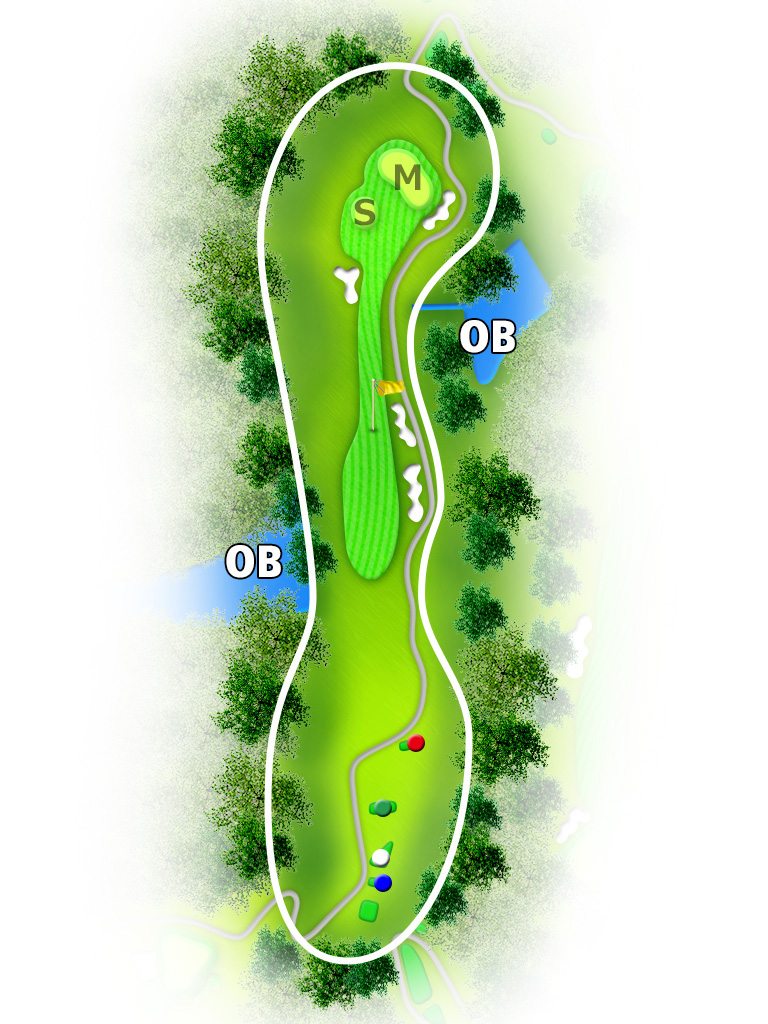 竹原カントリークラブ IN14番ホール コース図