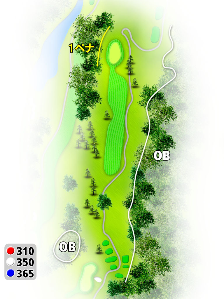 鹿児島ガーデンゴルフ倶楽部 OUT5番ホール コース図