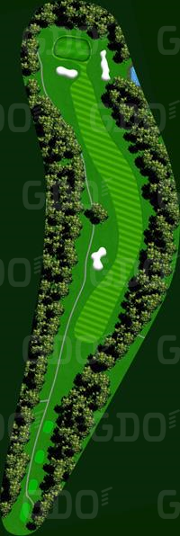 岐阜カンツリー倶楽部 IN16番ホール コース図