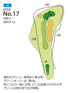 神戸グランドヒルゴルフクラブ ＩＮ17番ホール コース図
