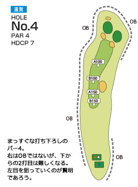 チサンカントリークラブ遠賀 遠賀コース4番ホール コース図