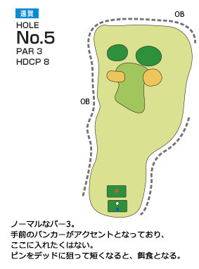 チサンカントリークラブ遠賀 遠賀コース5番ホール コース図