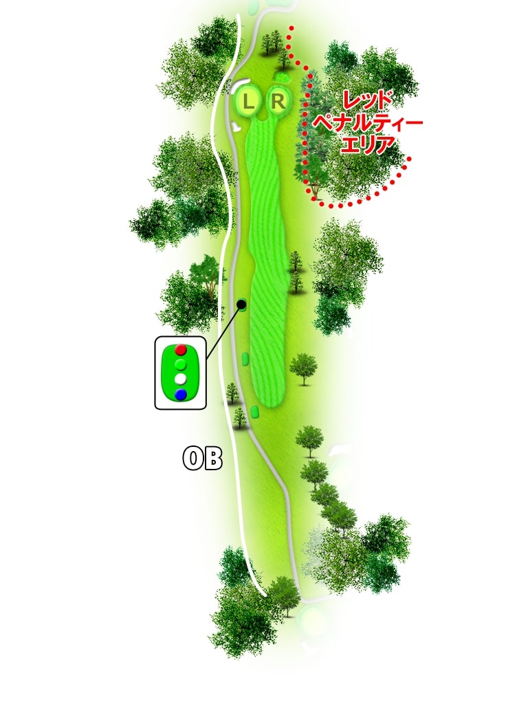 宮城野ゴルフクラブ IN13番ホール コース図