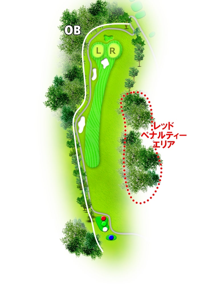 宮城野ゴルフクラブ IN14番ホール コース図