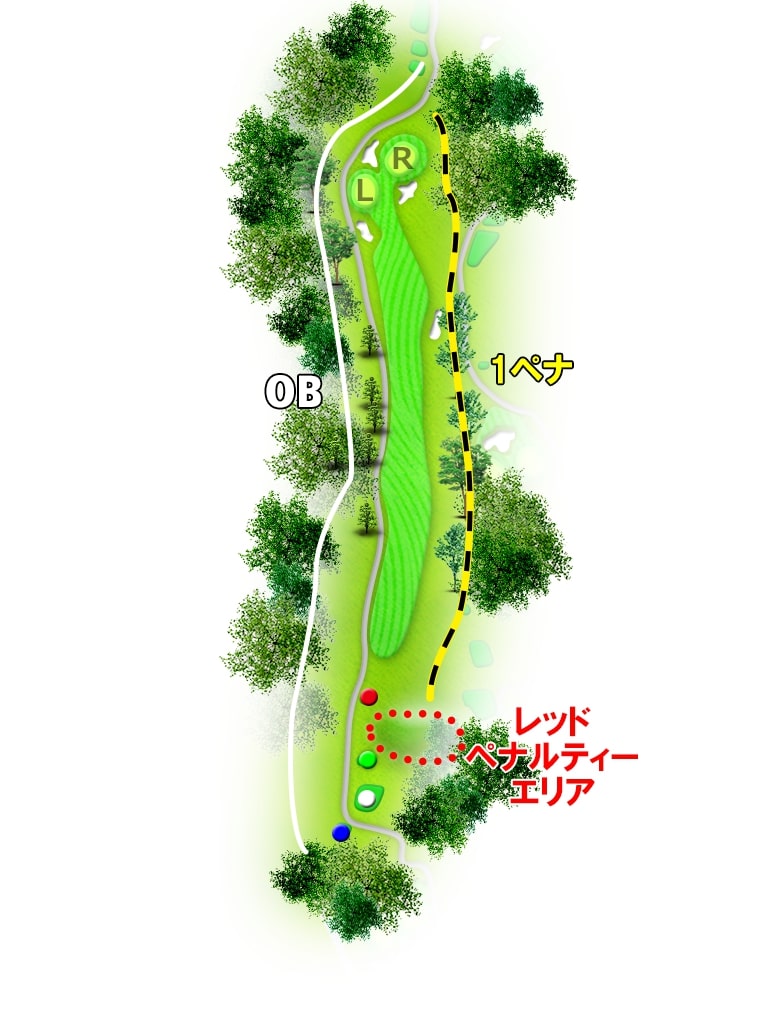 宮城野ゴルフクラブ OUT4番ホール コース図