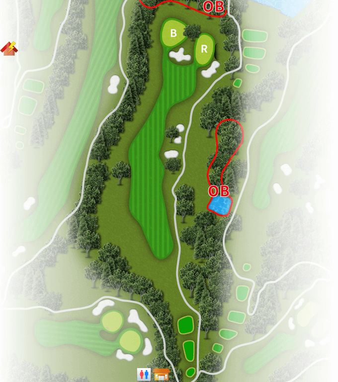 レインボーカントリー倶楽部 IN16番ホール コース図