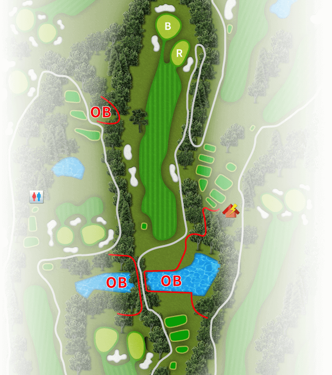 レインボーカントリー倶楽部 IN17番ホール コース図