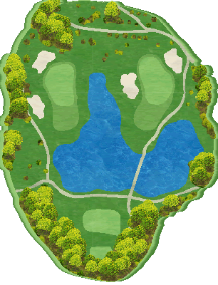 竜王ゴルフコース OUT8番ホール コース図