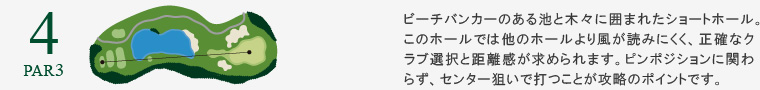 滋賀カントリー倶楽部 OUT4番ホール コース図