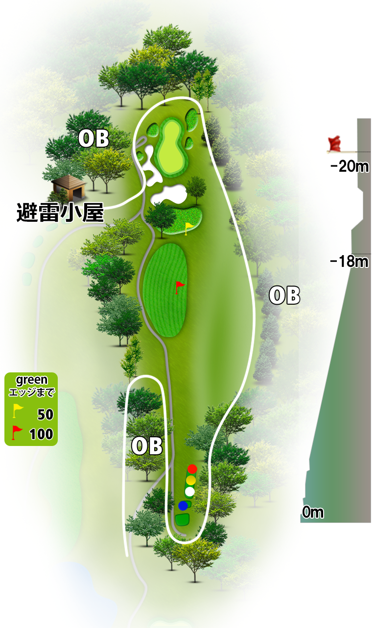 花祭ゴルフ倶楽部 IN11番ホール コース図
