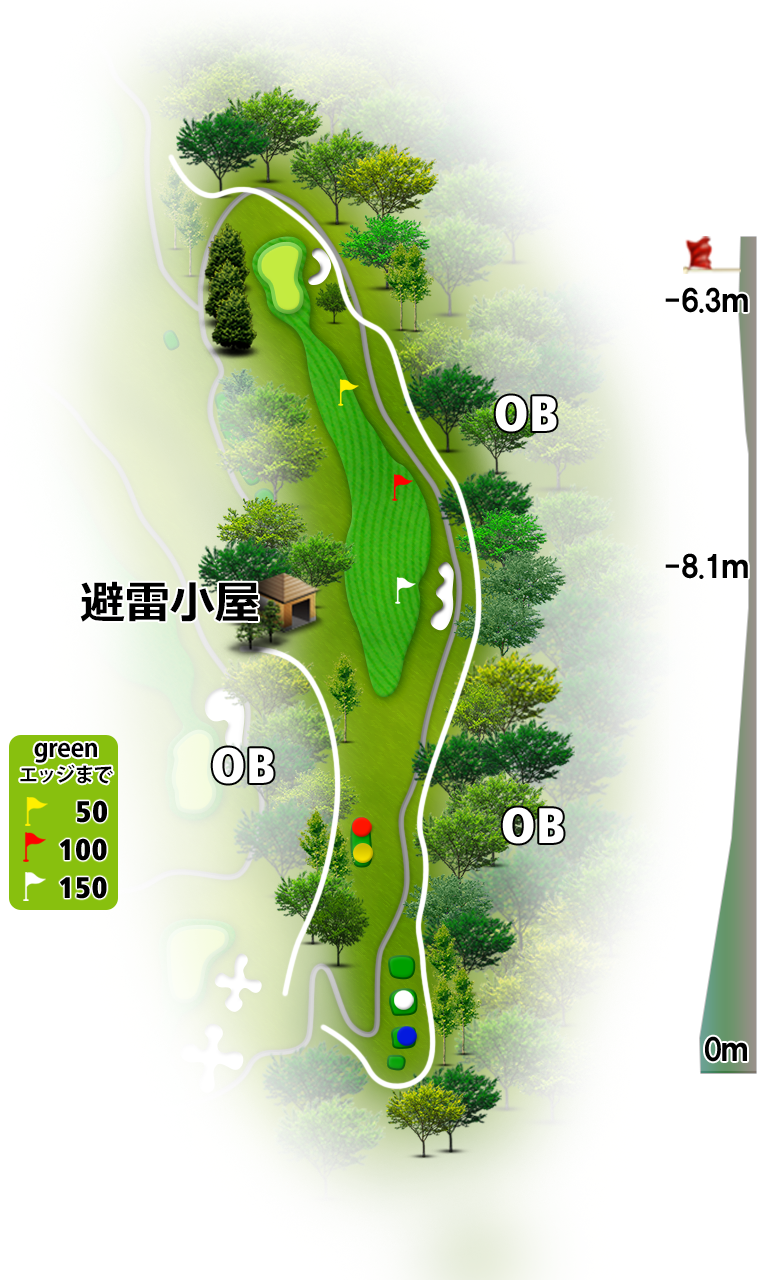 花祭ゴルフ倶楽部 OUT3番ホール コース図