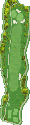 バードウィングカントリークラブ WEST（西）1番ホール コース図