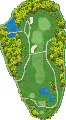 バードウィングカントリークラブ WEST（西）8番ホール コース図