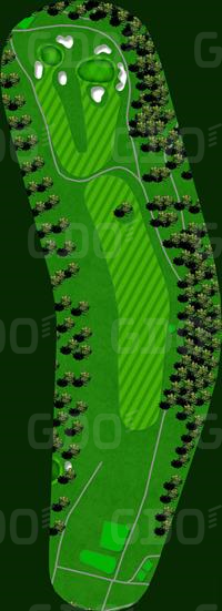盛岡カントリークラブ OUT1番ホール コース図