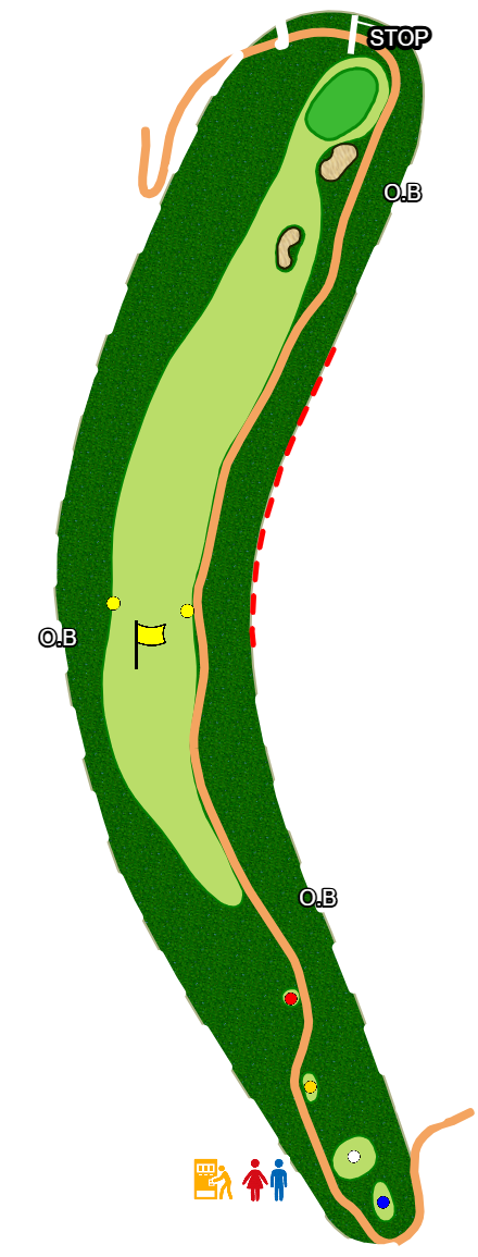 栃木ノースヒルズゴルフコース OUT4番ホール コース図