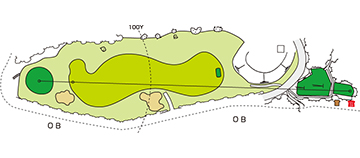 皇子山カントリークラブ OUT9番ホール コース図