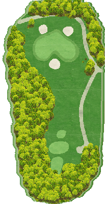 石地シーサイドカントリークラブ OUT2番ホール コース図