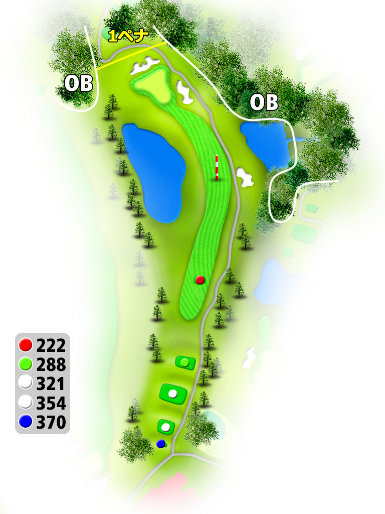 つくでゴルフクラブ IN10番ホール コース図