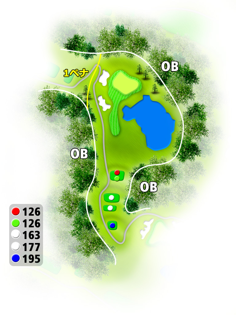 つくでゴルフクラブ IN11番ホール コース図