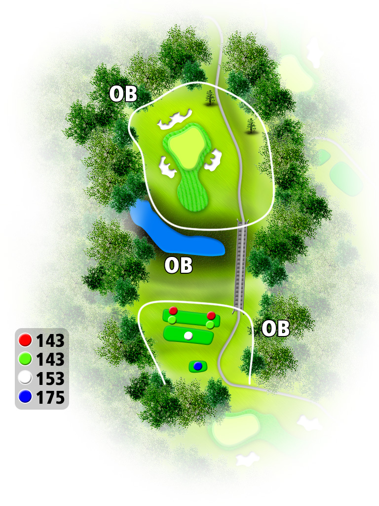 つくでゴルフクラブ OUT3番ホール コース図