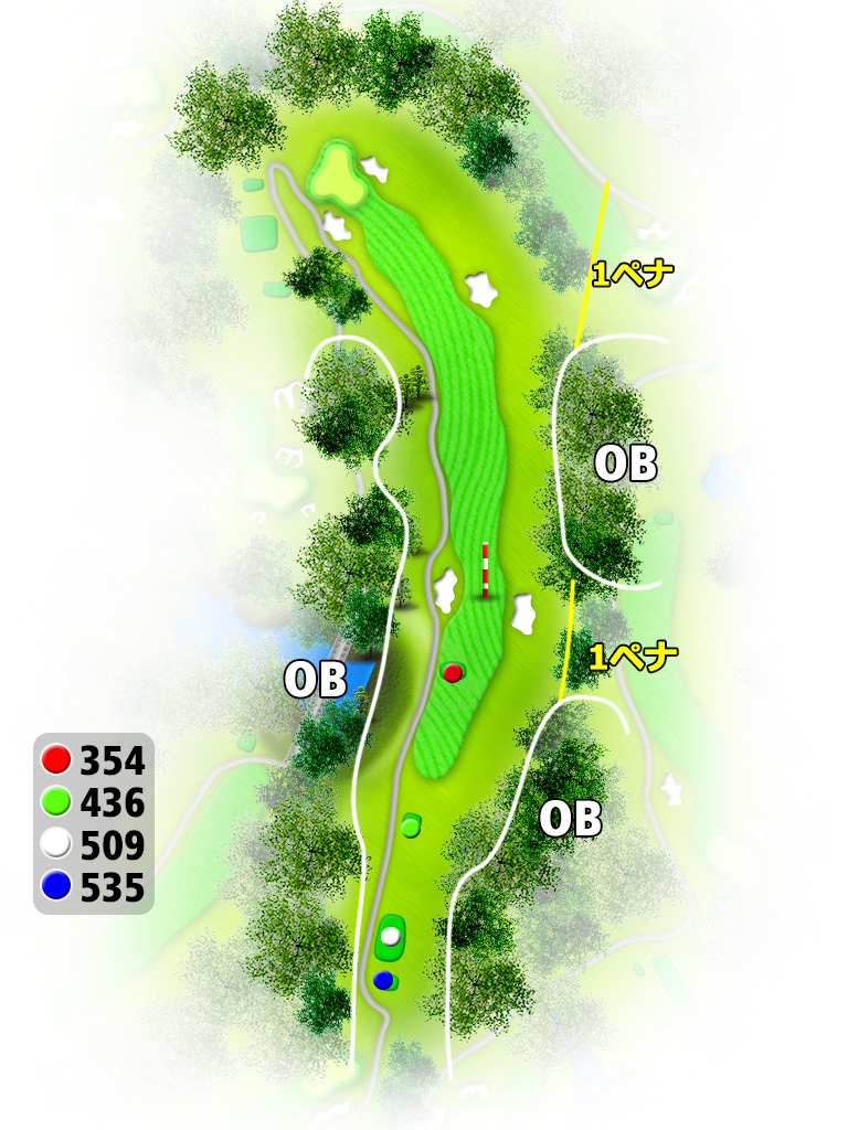 つくでゴルフクラブ OUT6番ホール コース図