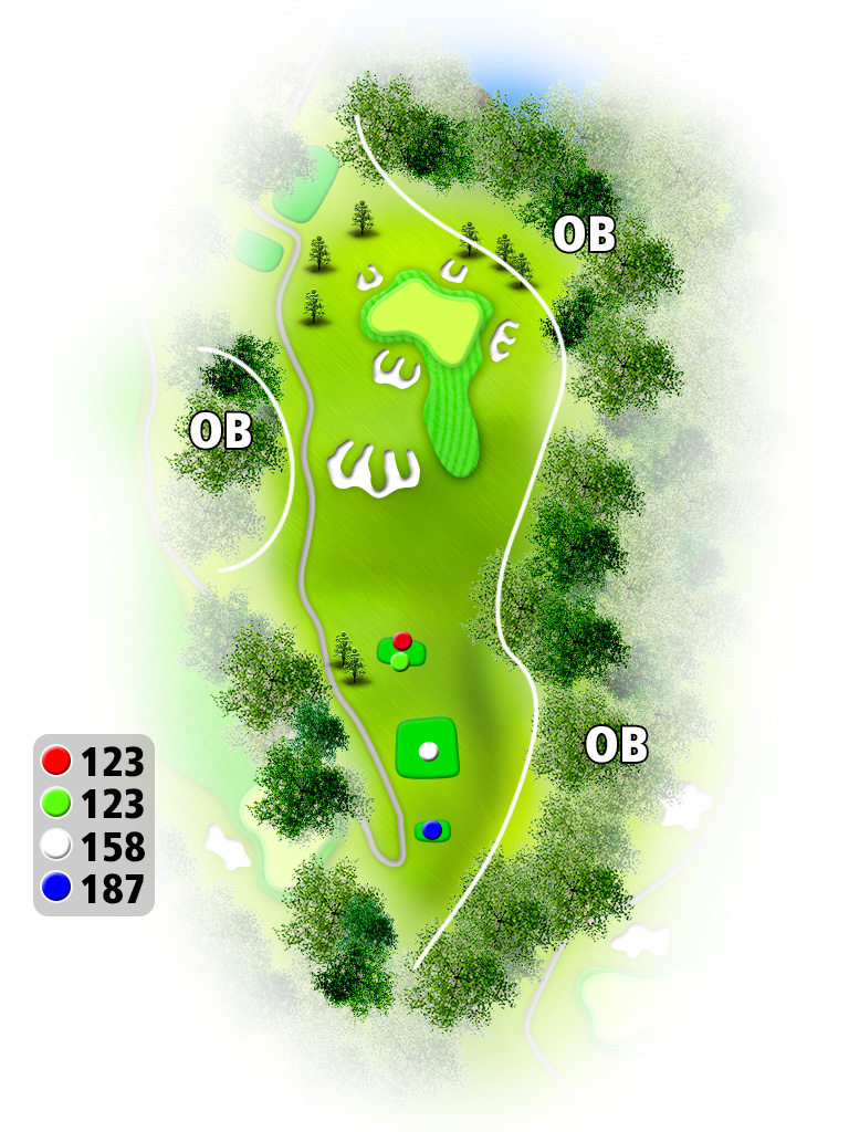 つくでゴルフクラブ OUT7番ホール コース図
