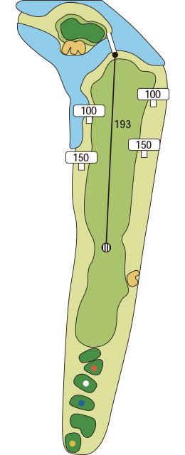 プレステージカントリークラブ 西コースIN18番ホール コース図