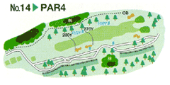 希望丘カントリークラブ IN14番ホール コース図