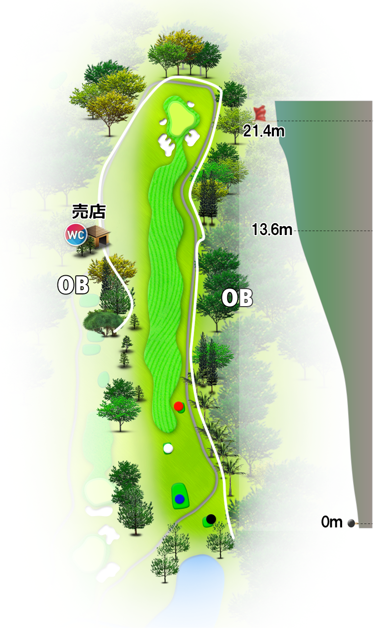 オーシャンキャッスルカントリークラブ OUT5番ホール コース図