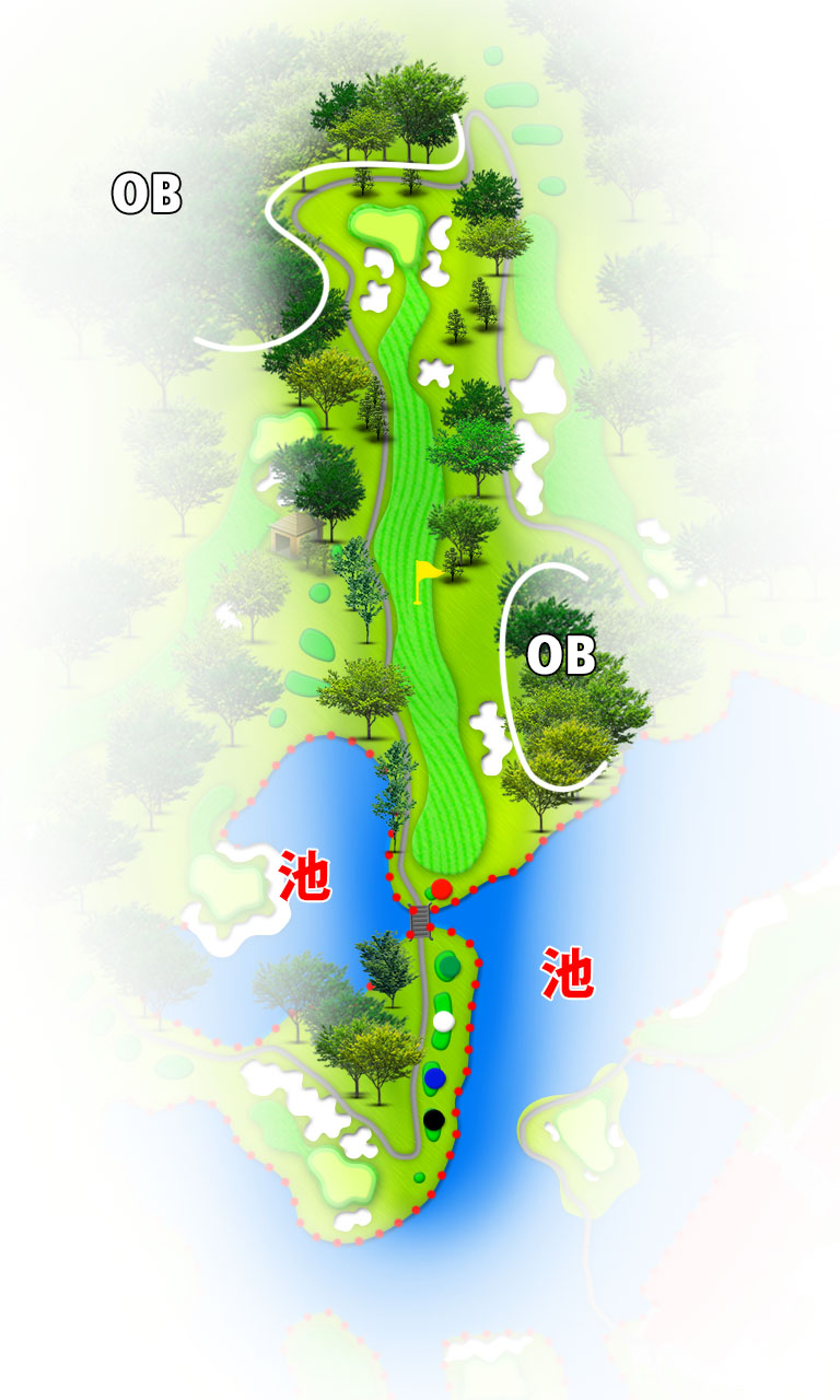 エクセレントゴルフクラブ 伊勢大鷲コース OUT4番ホール コース図