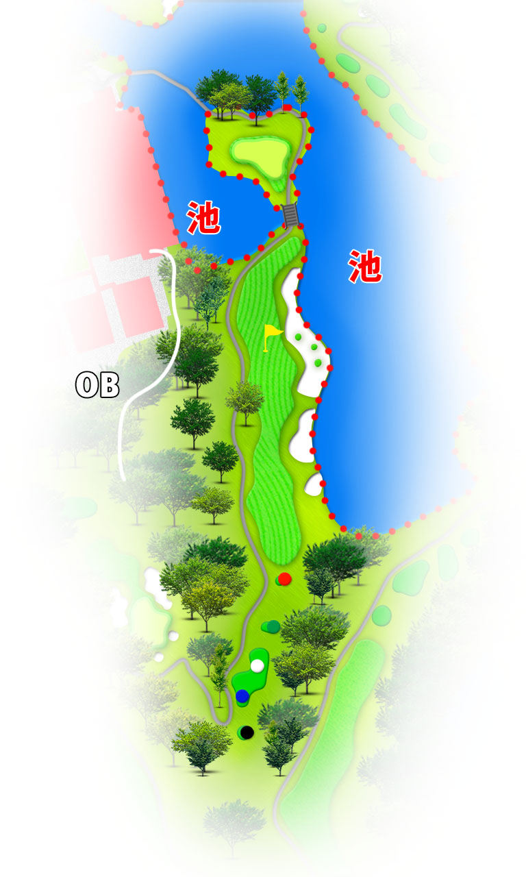 エクセレントゴルフクラブ 伊勢大鷲コース OUT9番ホール コース図