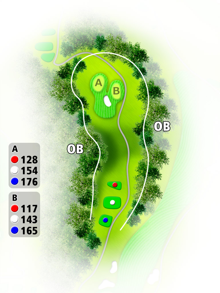 石川ゴルフ倶楽部 東7番ホール コース図