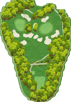 江戸崎カントリー倶楽部 東OUT2番ホール コース図