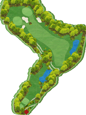 岡山御津カントリークラブ IN15番ホール コース図