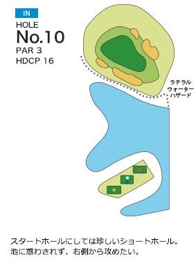 赤坂レイクサイドカントリークラブ IN10番ホール コース図